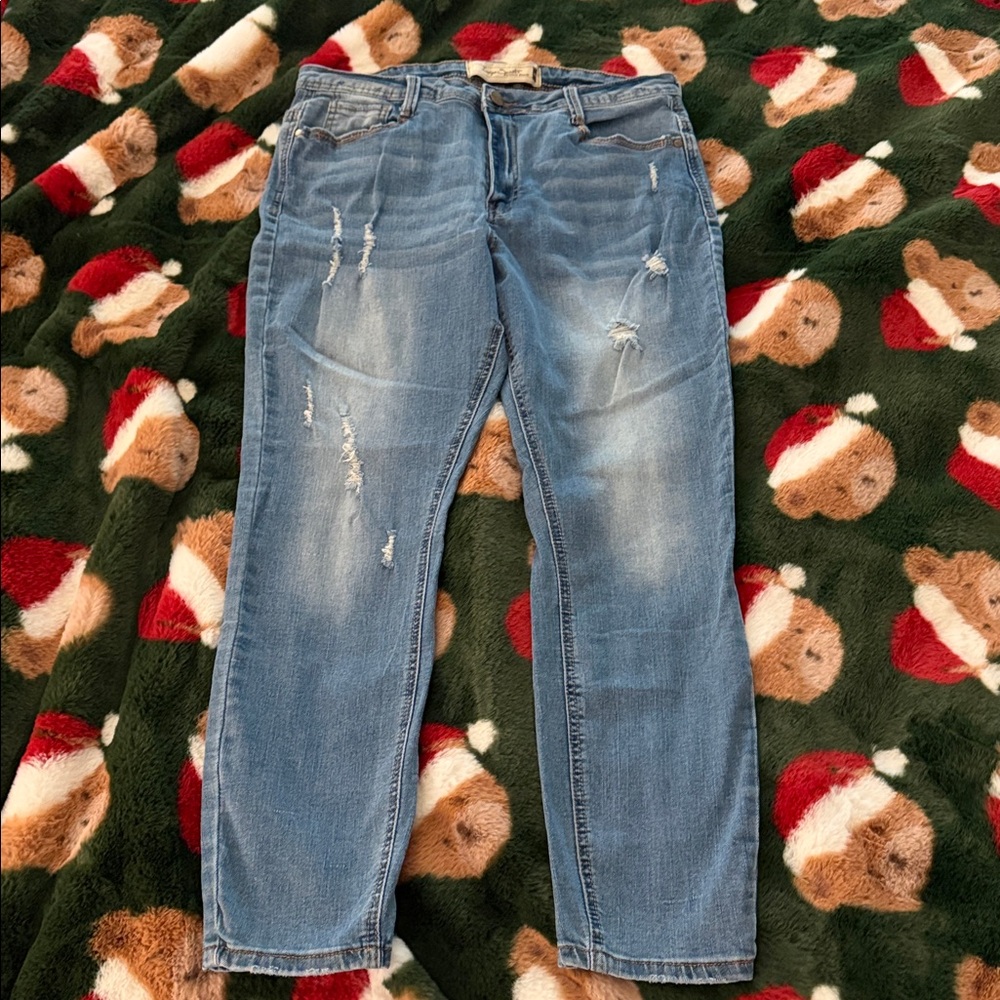 Indigo Saints Blue Skinny Distressed Jeans